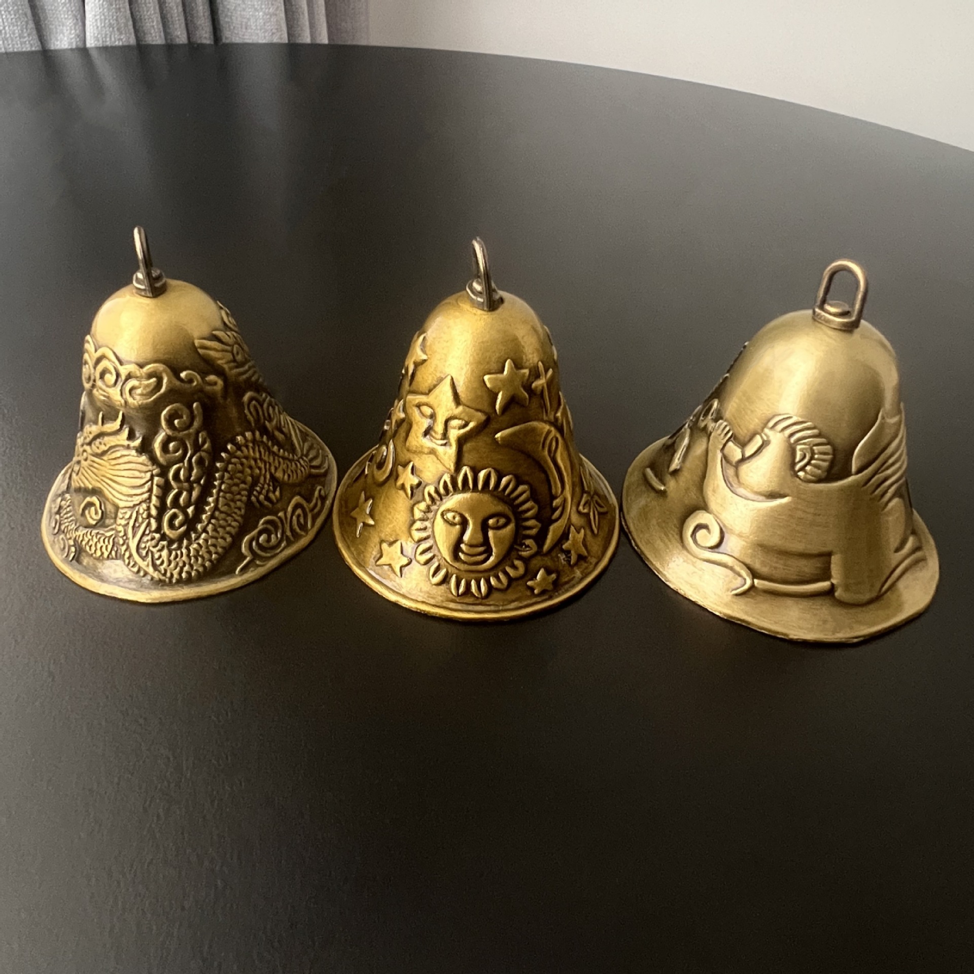 仿古青铜大喇叭铃铛云南龙凤星月天使家居景区汽车手工风铃配件