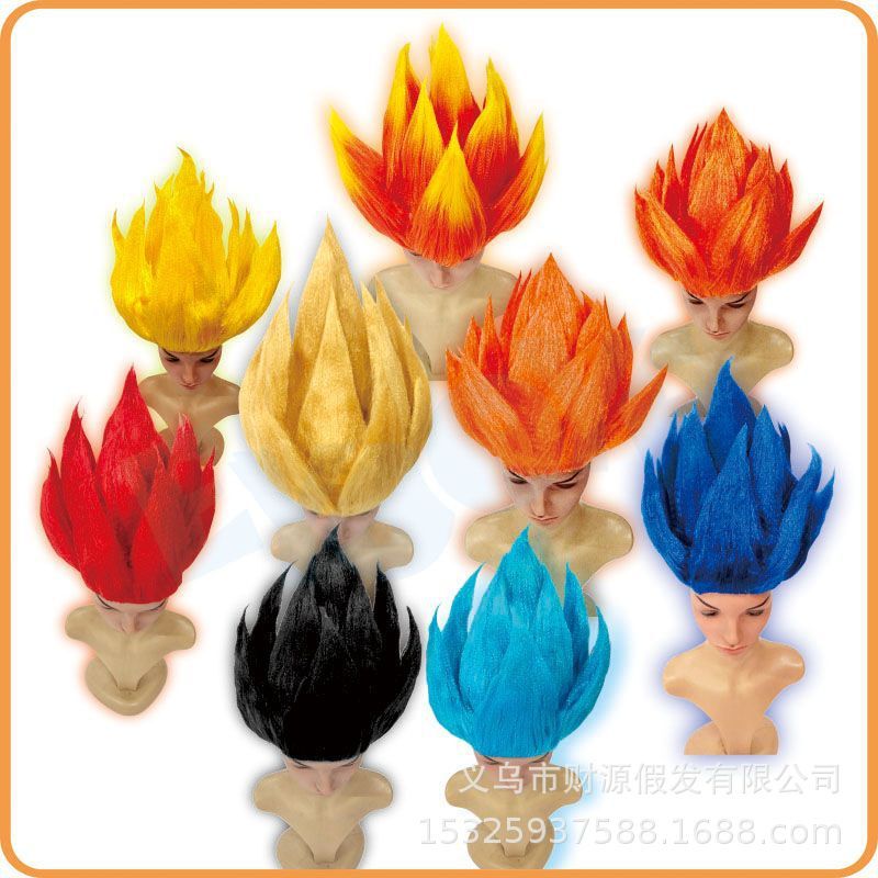 Cyborg mixed-color Dragon Ball adult and children anime cosplay wig fluffy headgear cosplay wig