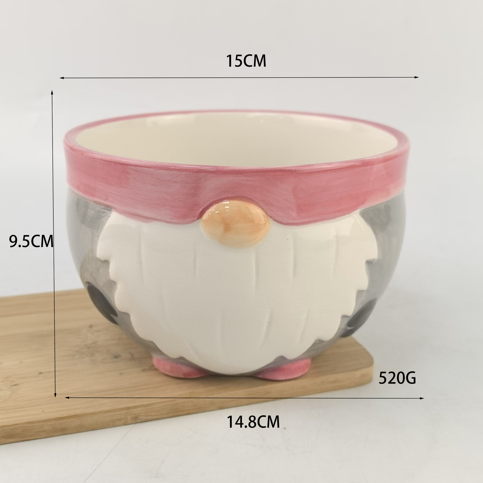 Tazón rosa de marido navideño