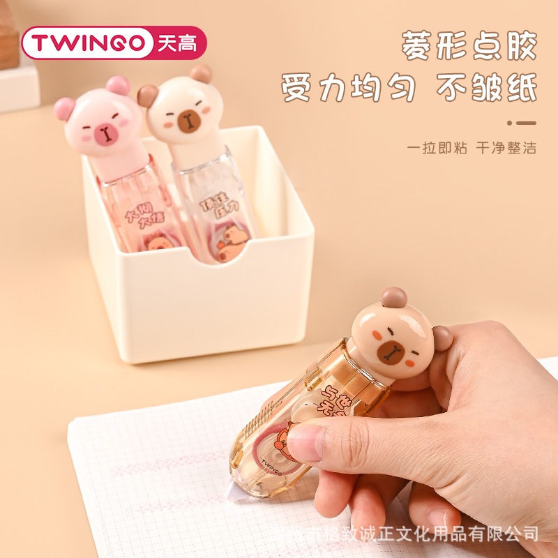 Nuevo producto Capibara punto de distribución de pegamento transparente pegamento de doble cara lindo guapo de agua prensado tienda de estudio