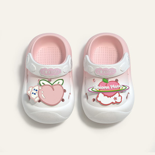 Peach Rabbit Children's Cave Shoes Girls Summer New Cute Cartoon Baby Toe Sandals and Slippers Outdoor Beach Shoes
