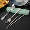 Handheld tableware stainless steel, set, chopsticks, spoon, fork, 3 piece set, Birthday gift