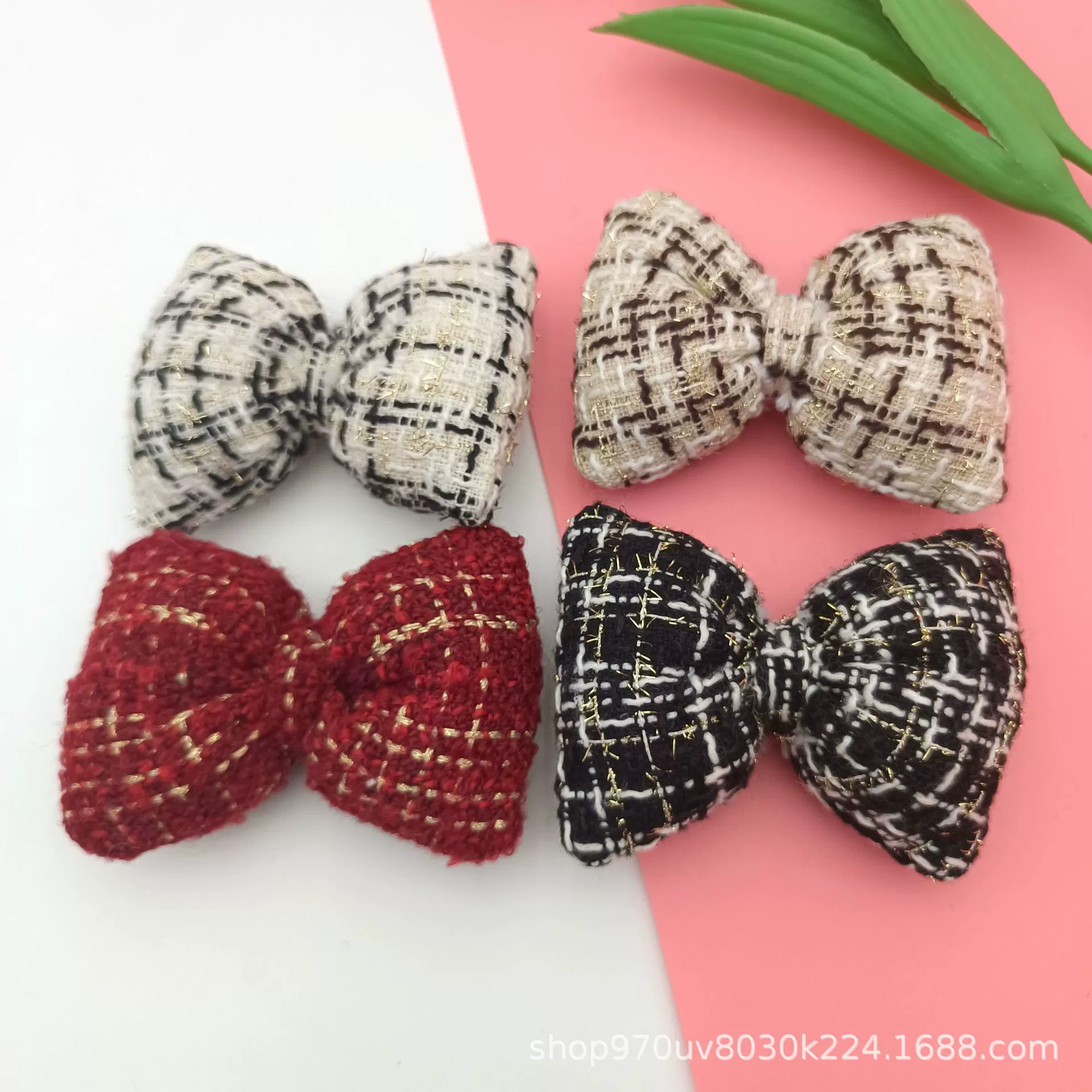 Ретро вельветовый синий коричневый клетчатый любовный заколки для волос