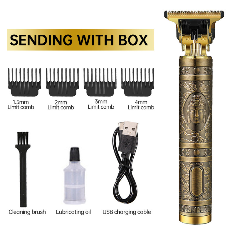 Cortador de pelo de empuje eléctrico con cabeza de aceite, cortador de pelo de empuje eléctrico con cabeza de afeitar enchufable y recargable, cortador de pelo de empuje eléctrico transfronterizo