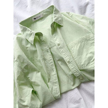 夏季薄款纯棉多巴胺衬衫女甜美超仙宽松百搭显瘦防晒衬衣外穿开衫