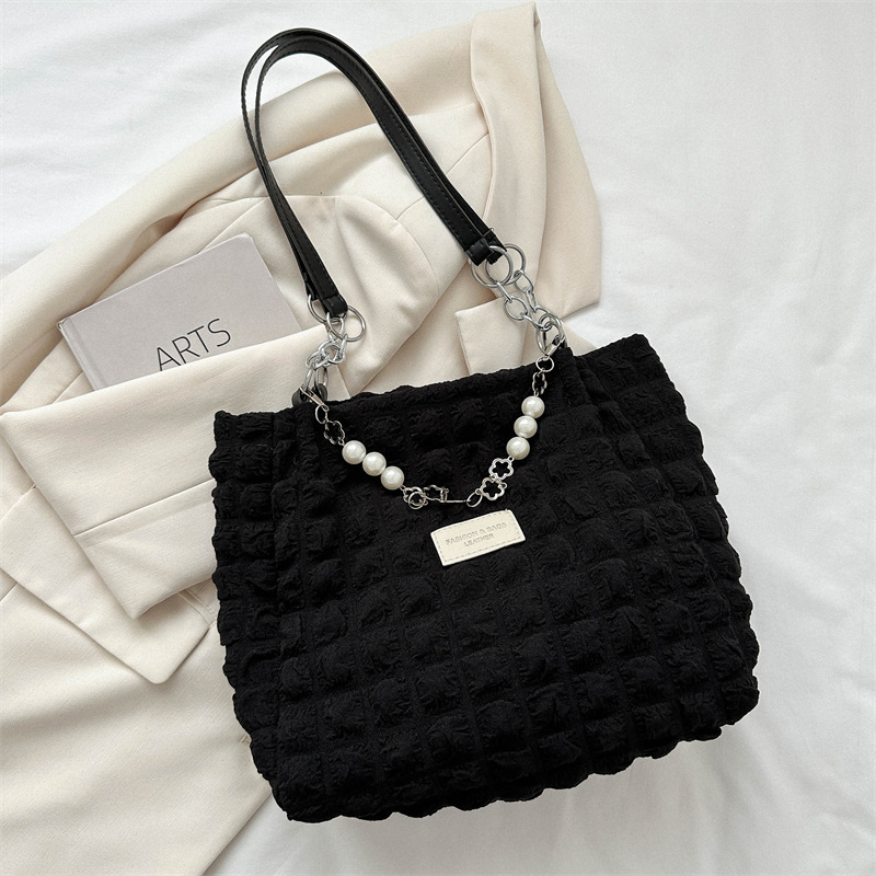 Suave moda simple plisado bolso de hombro para las mujeres 2023 verano nuevo estilo occidental bolsa de las axilas bolso de mano de cercanías moda