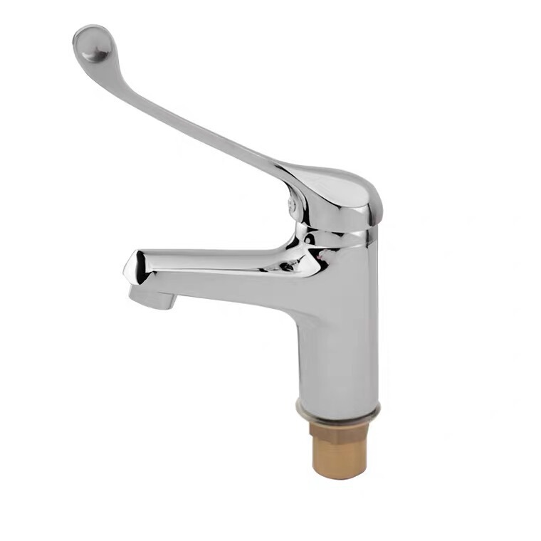 Brass Famous Single Hole Medical Cold and Hot Double Use Basin Faucet Elbow Touch Elbow Billing Ceramic Core Quick Open Faucet