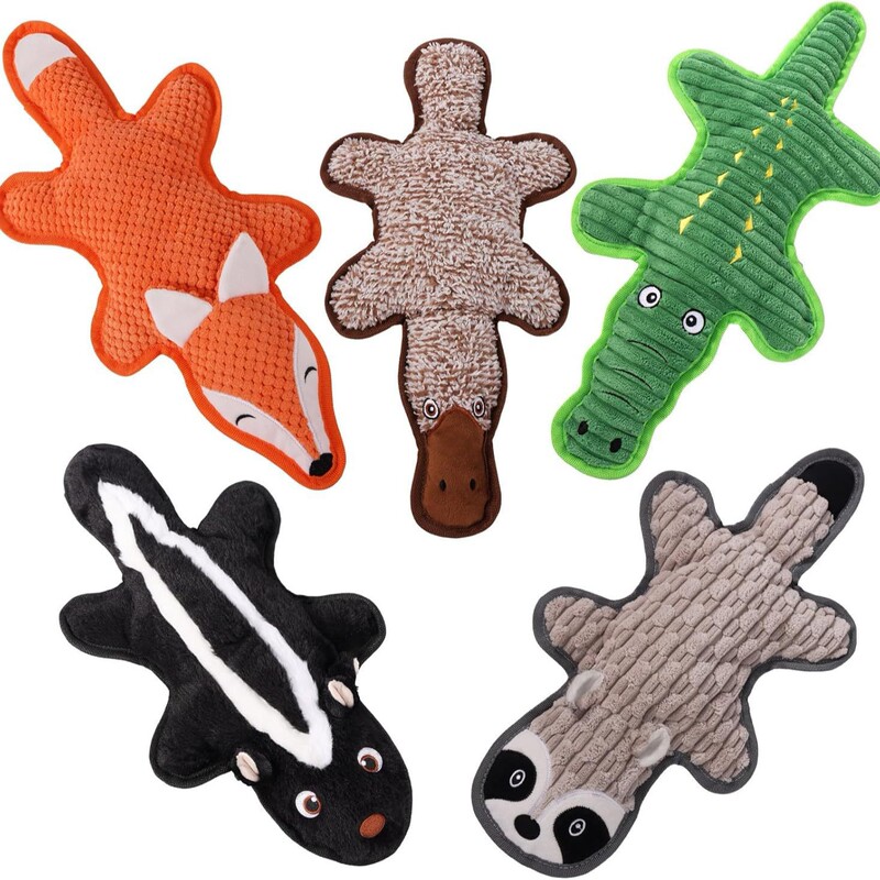 Amazon's best-selling sound-making set of dog toys: platypus, skunk, raccoon, and leather dog toy, factory wholesale, cross-border