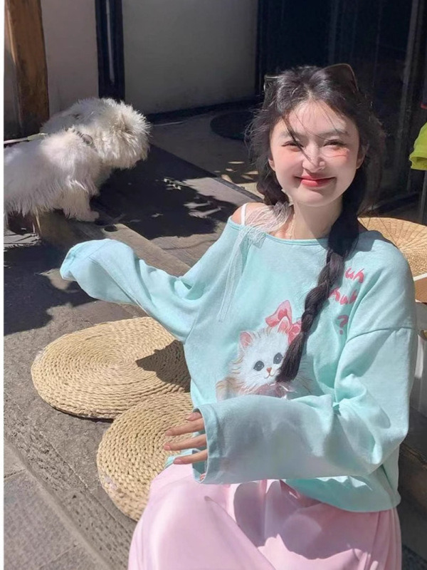 【工場直売】2025春夏新作甘美減齢レースステッチ露肩長袖日焼け止めtシャツ|undefined
