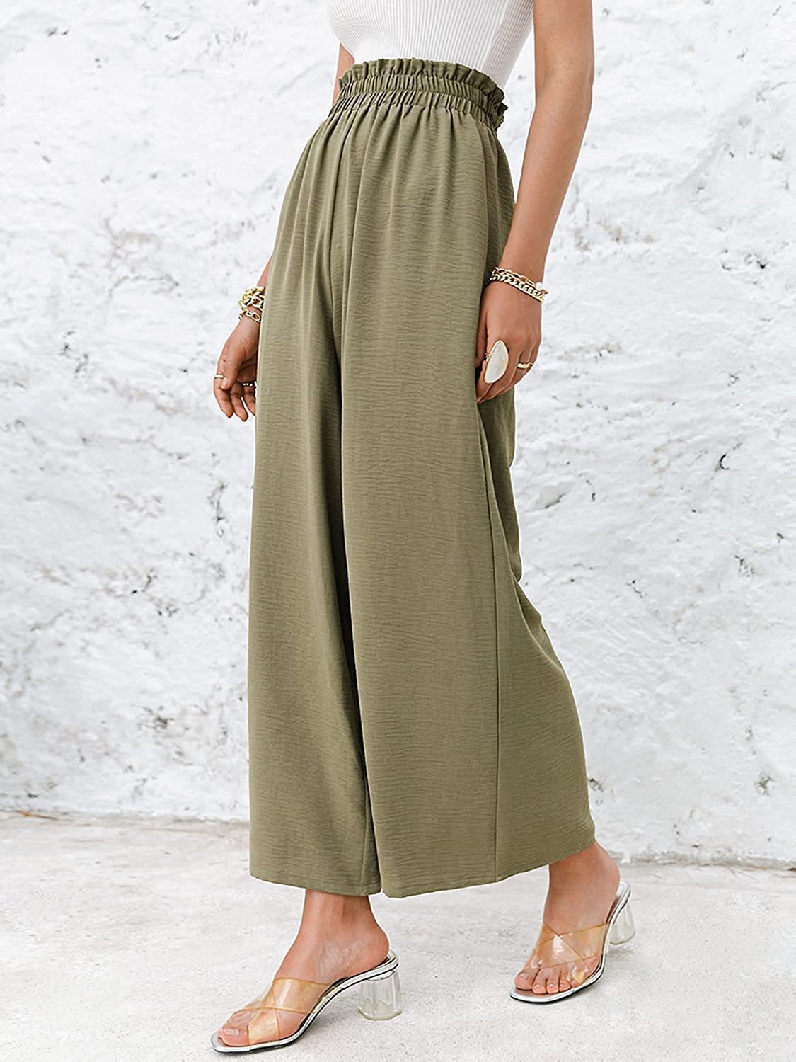 Women's Daily Simple Style Solid Color Ankle-length Pleated Wide Leg Pants display picture 15