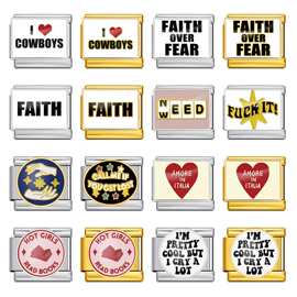 图片款心形圆形手工模块 意大利组装手链钛钢DIY可拆卸表带链