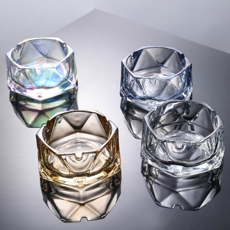 Creative glass trend geometric sophisticated fashionable ashtray for…
