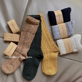 W20AW-0062 mid-calf-Mori moving ring/2022 summer South Korea summer hollow thin children's socks