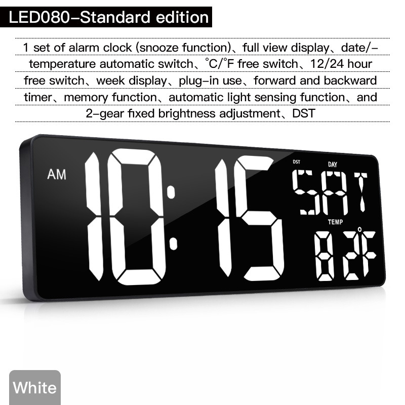 Amazon Hot 17.2 インチ LED 大画面デジタル壁時計、ポジティブカウントダウン電子目覚まし時計付き