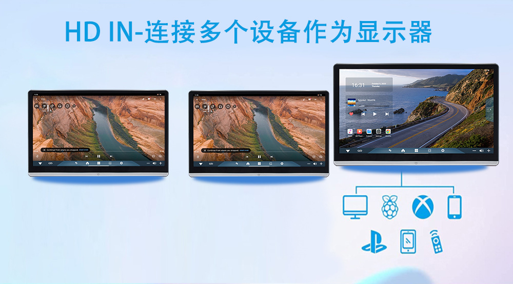 13.3inch External Android Monitor 14inch External Android Monitor Rear Seat Entertainment Car Tv 8-Core