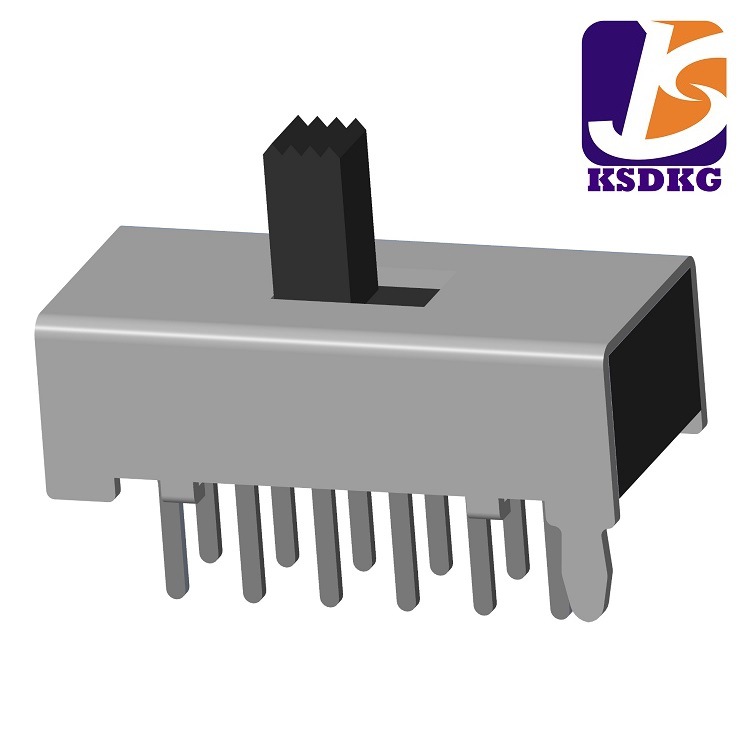 拨动开关二档2T4P 小型2档滑动开关12脚 迷你2档拨动开关4P2T