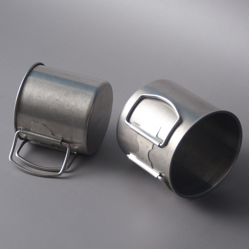 Retro 304 stainless steel water cup with handle coffee cup industrial style old mug office cup