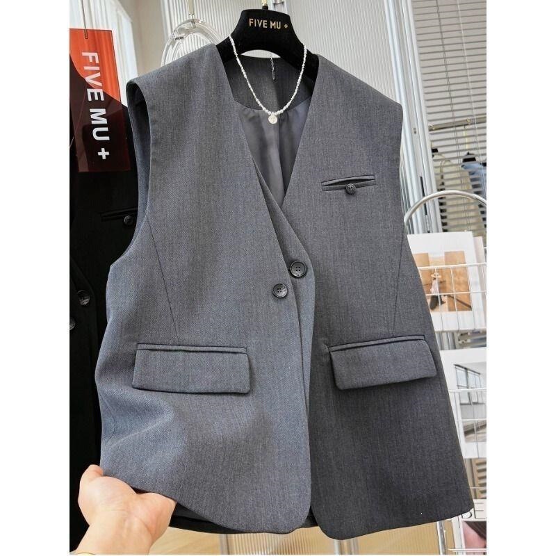 2026 new stylish and chic high-end unique collar layered vest for women, suitable for spring and autumn, outerwear 2026 new stylish and chic high-end unique collar layered vest for women, suitable for spring and autumn, outerwear