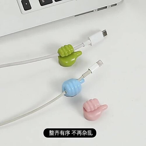Thumb Hook Cartoon Creative Data Cable Storage and Organizing Kitchen Bathroom Thumb Hook Cable Manager
