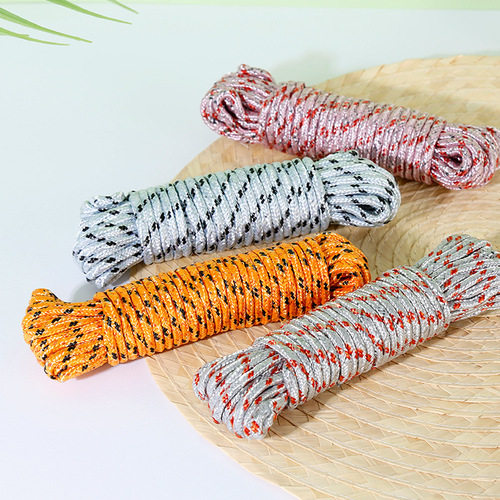 Clothesline thickened outdoor salvage rope clothes drying artifact windproof anti-slip tent canopy reflective wind rope 10 meters 2 pieces
