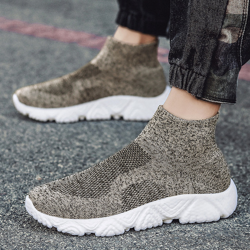Padded High-Top Couple Casual Sports Shoes with Air-Weave Breathability, Non-Slip, Versatile and Easy-to-Wear Trendy Men's Shoes