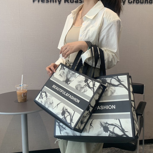 Spunbond Bag In Stock Tote Bag Clothing Promotional Bag Men's Women's Spunbond Tote Bag Printing Add Logo