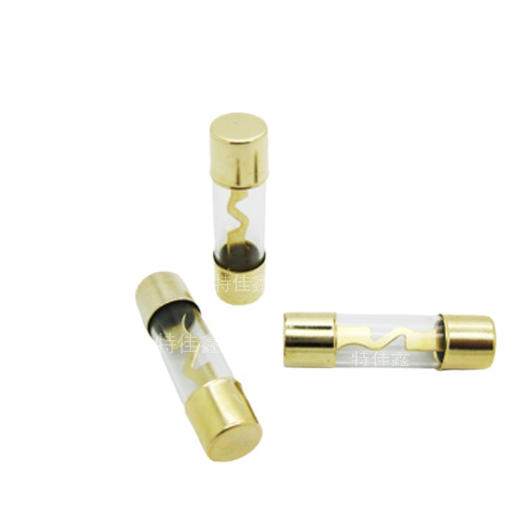AGU镀金保险丝管 10X38玻璃保险丝 汽车音响改装保险丝10A-100A