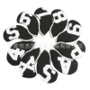Black material (white number