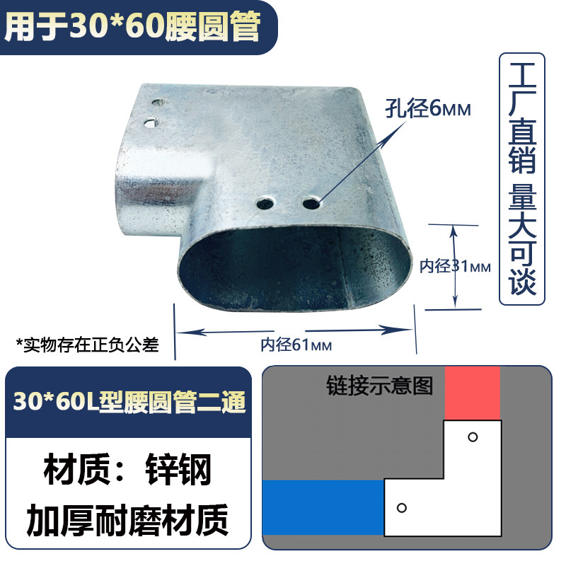 角管コネクタ、溶接不要のスナップ固定金具、直角二方三方向鉄管ガードレール、亜鉛メッキストレート|undefined