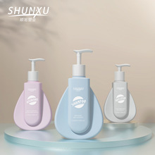 现货300ml400ml500ml扁方形身体乳分装乳液瓶pe毛绒分装瓶子厂家