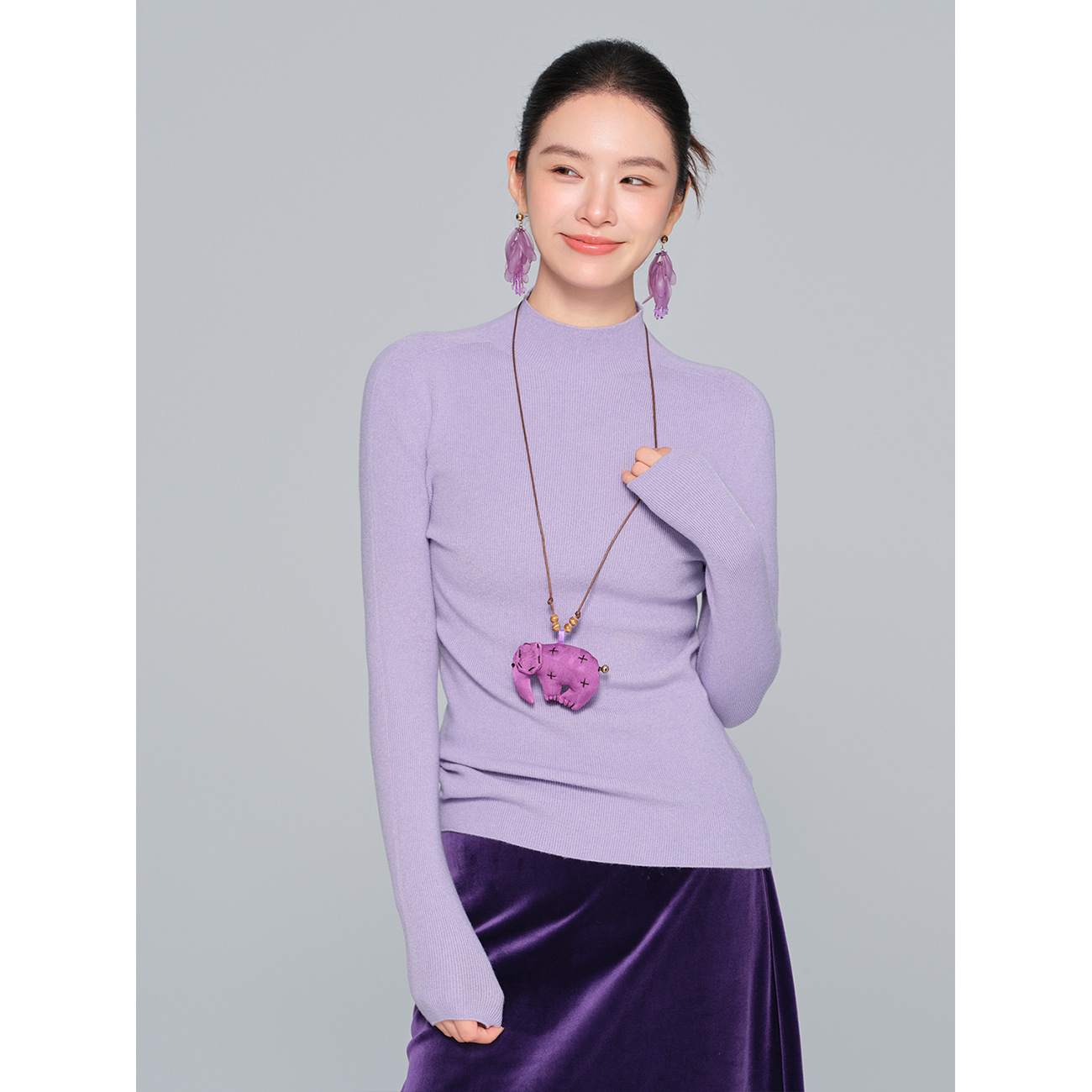 [Private House] Basic Versatile Skin-Friendly Half Turtleneck Bottoming Shirt for Women Sheep Wool Knitted 2025 Autumn and Winter New Style Inner Wear