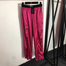 2025夏季南油外贸新款舒适女装字母织带松紧腰休闲清凉轻薄长裤