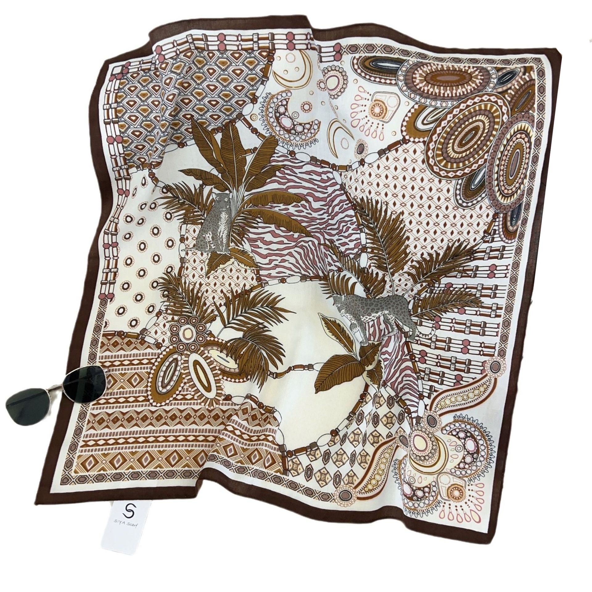 Algodón coreano suave impresión de herringbone bufandas de cuello de seda de estilo exterior bufandas decorativas bufandas de camisa bufandas