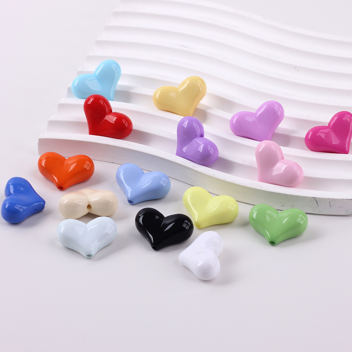 2g Weight Beads Jewelry Making Type DIY Ornament Accessories Classification 1 Piece Quantity Acrylic Material Heart Shape Pattern All Seasons Season Sweet, Simple Style Style 1 Piece Acrylic Heart Shape Beads DIY Ornament Accessories 1