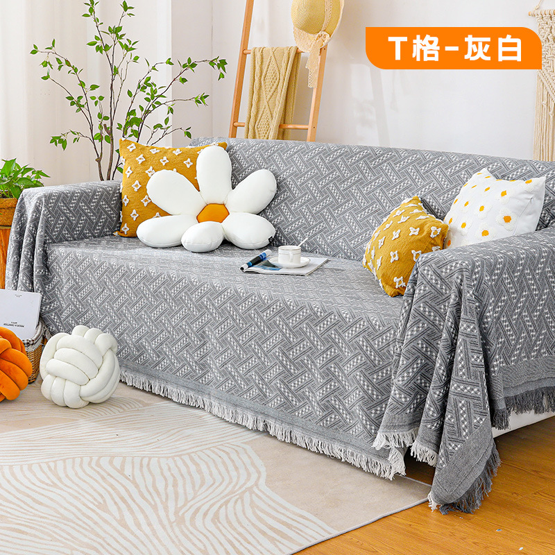 Sofá toalla Nordic simple cubierta del sofá color sólido antideslizante cubierta del sofá tela Internet celebridad ocio manta excursión manta de picnic