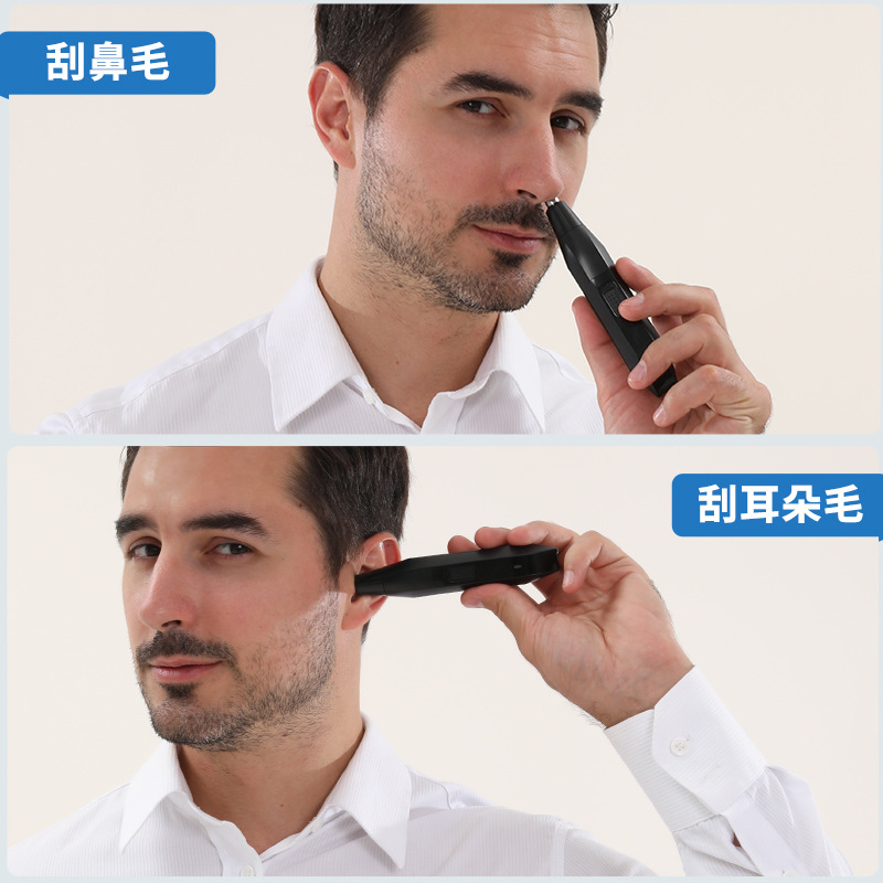 TEMU inalámbrico recortador de pelo nasal eléctrico para hombres tijeras de pelo nasal limpiador de nariz para mujeres afeitar desmontable