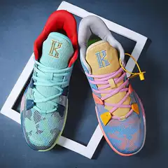 7th Gen Basketball Shoes for Men Unisex Two-Tone White Cement Court Grip Sneakers SpongeBob SquarePants Breathable Kids' Size 34 Athletic Shoes