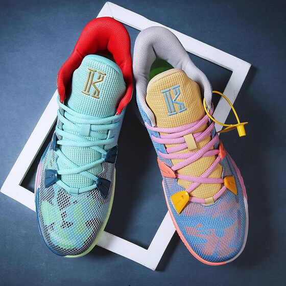 7 Generation Basketball Shoes Men's Mandarin Duck Actual Combat White Cement Rubbing Sound Spongebob Breathable Small Size 34 Children's Shoes 8