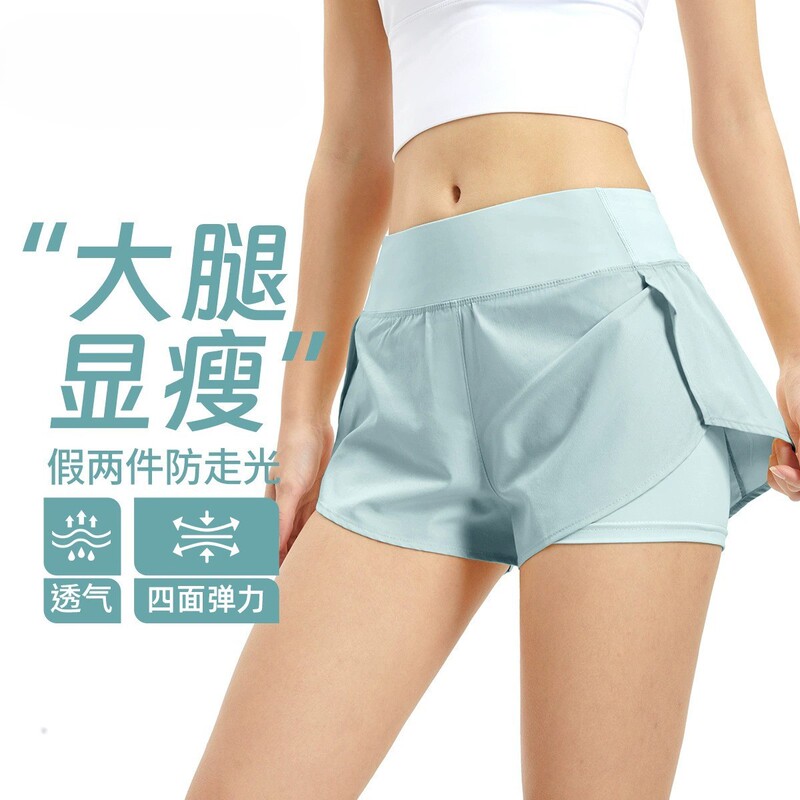 Thin Fitness Sports Shorts for Women, Summer Anti-Exposure Yoga Pants, European and American Style, Quick-Dry, Breathable Running Shorts