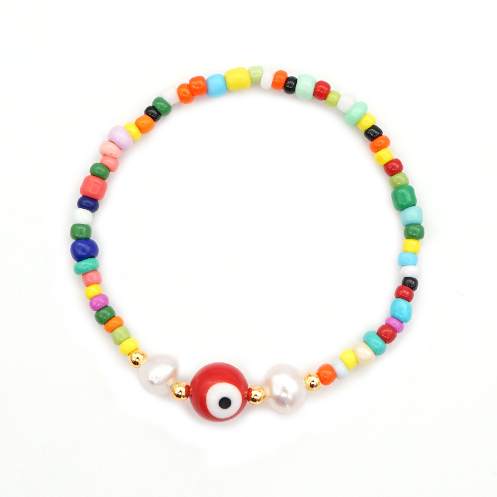 Bohemian Style Pearl Red Demon Eye Bracelet Wholesale display picture 2