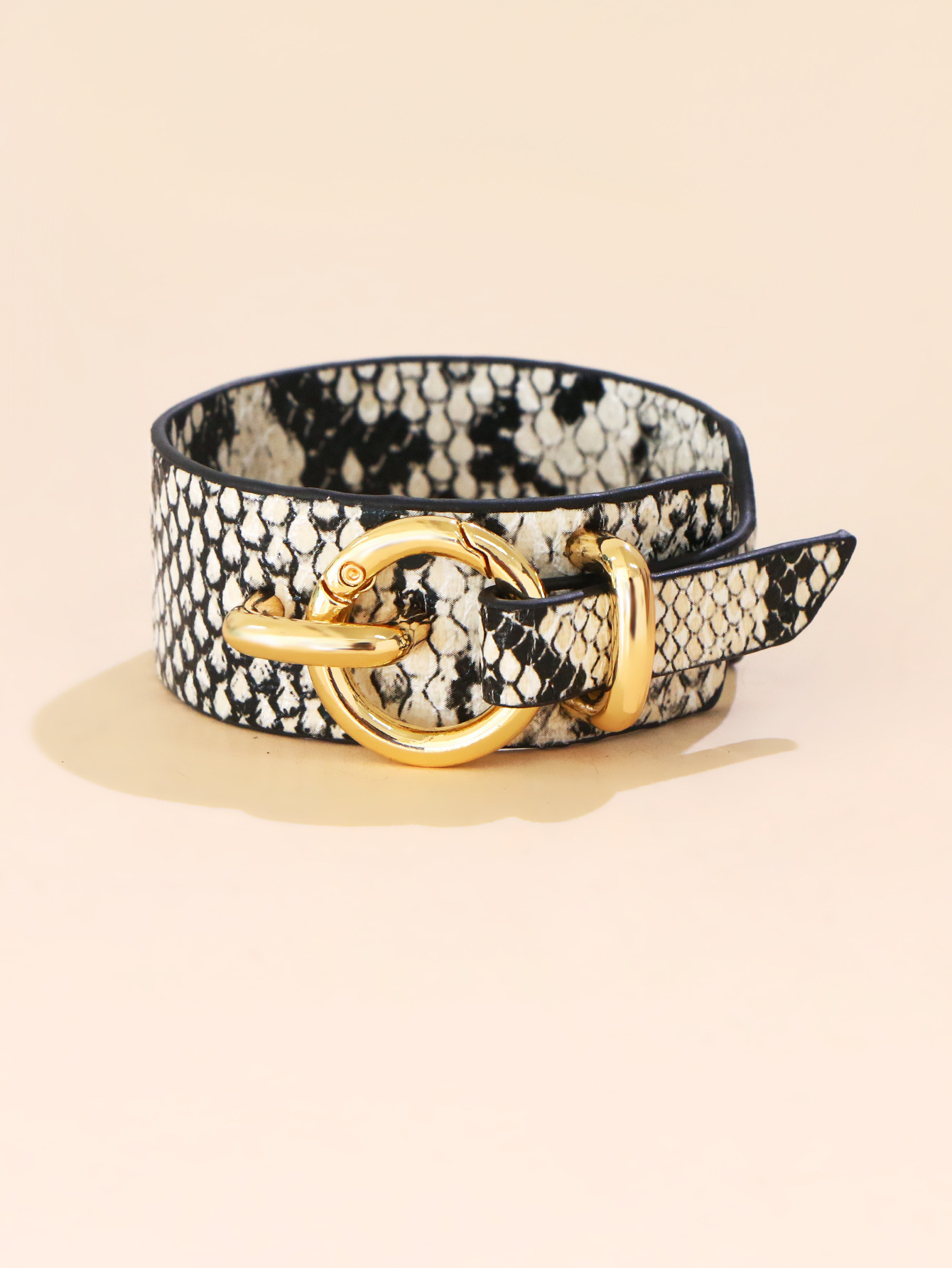Fashion leather bracelet snake skin leopard print metal bracelet imitation leather adjustable leathe