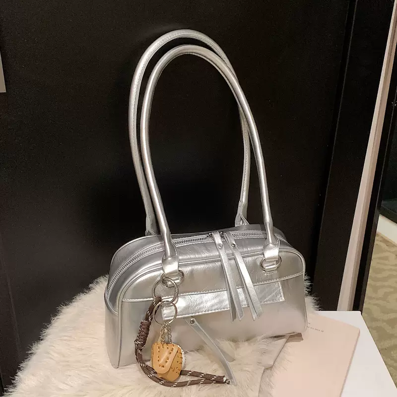 Retro capacious shoulder bag, one-shoulder bag for leisure, pillow