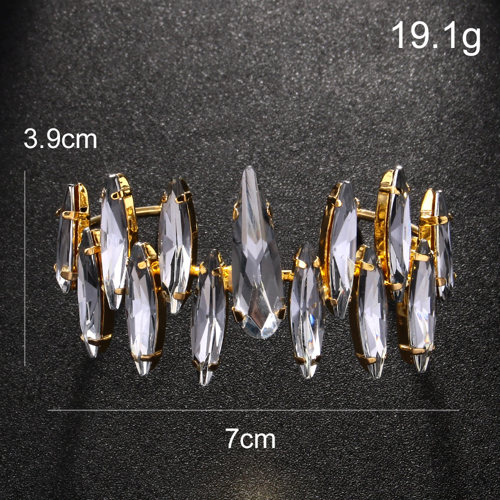 Bohemia viento brazalete dentado exagerado joyería de diamante de banquete accesorios de moda brazalete mujer