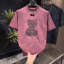 �羳���R�d TikTok Temu Men's Hot Drilling Printed T-shirt, S