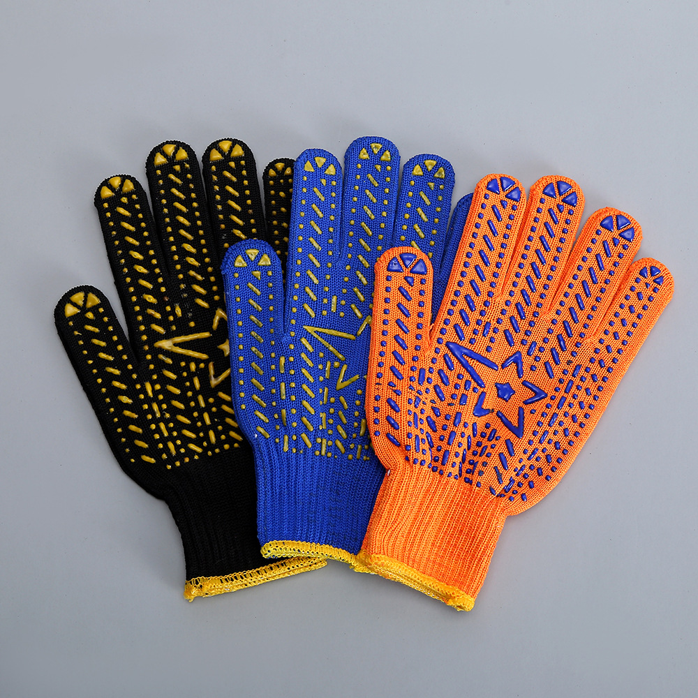 批发点塑手套加厚搬运工地劳保手套防护用品耐磨防滑点珠点胶手套