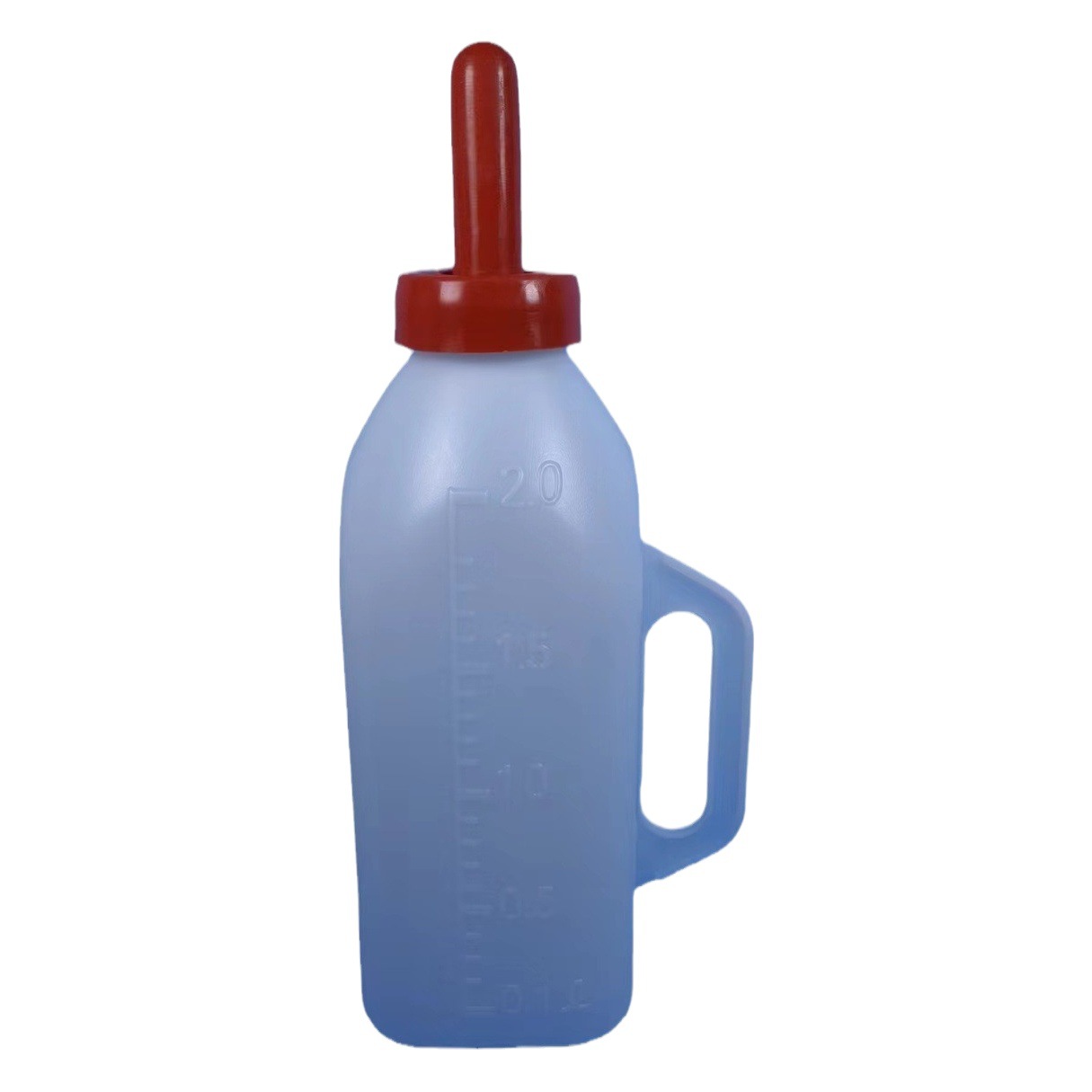 2L 2L veterinaria ternero botella de alimentación cabeza de leche de goma rojo pezón vaca botella de alimentación mango sólido botella de alimentación de gran capacidad