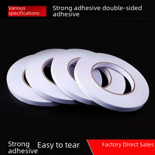 White high-viscosity double-sided tape strong adhesive for student handmade office, hand-tearable cotton paper hot melt double-sided tape wholesale