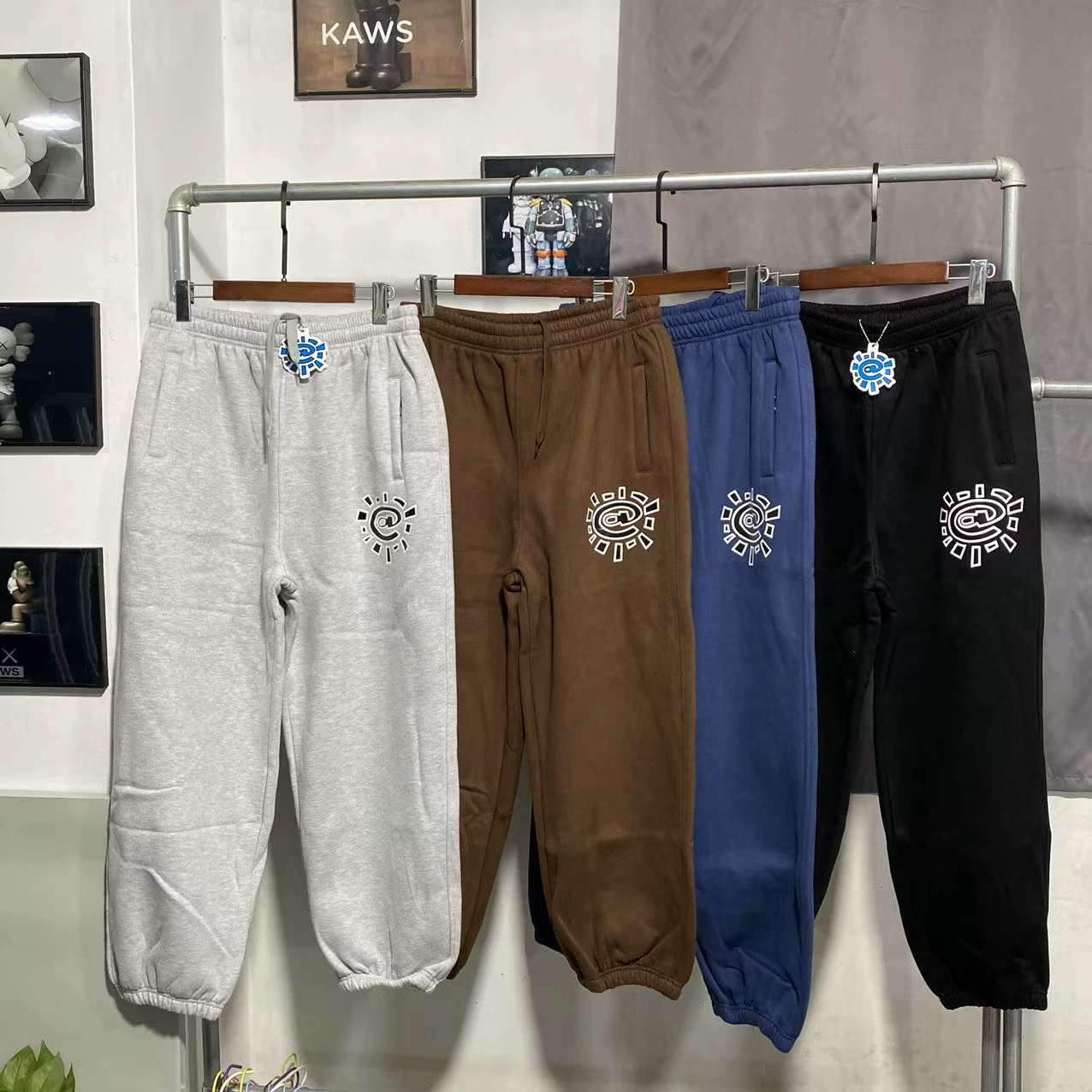 ADWYSD alwaydowhatyoushoulddo Солнечный рулон с флисом Американский прилив Свободные брюки для ног