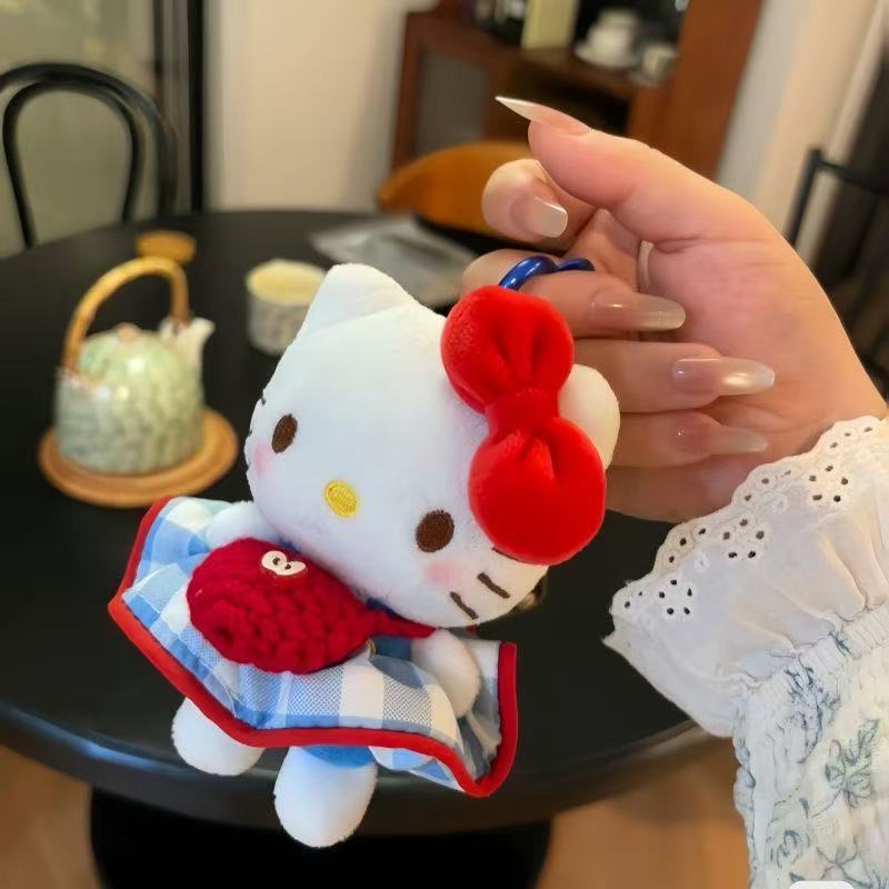 Colgante de gato Kitty manzana bolso de mano vestido grande kt colgante de llaver bolso muñeca colgante regalo de novia