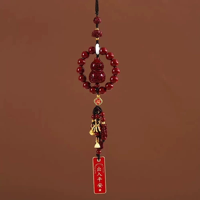 Decoration Peace Gift, Car hanging - peaceful-bodhi-cinnabar-car-hanger-gourd-style